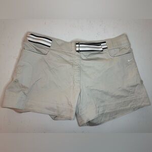 Nike Low Rise Y2K NWT Deadstock Tan Cargo Shorts with Built in Striped Belt